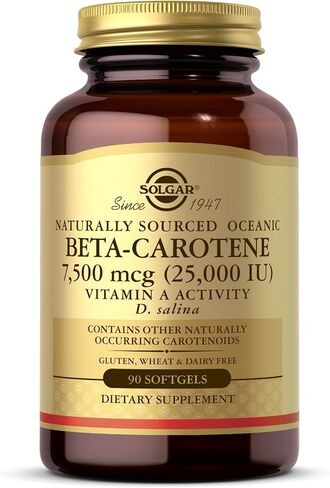 Solgar Oceanic Beta-Carotene 25,000 IU - 90 Softgels - Potent Antioxidant - 100% Natural Pro-Vitamin A - Gluten Free, Dairy Free - 90 Servings in Saudi Arabia