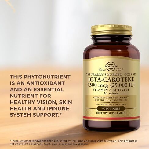 Solgar Oceanic Beta-Carotene 25,000 IU - 90 Softgels - Potent Antioxidant - 100% Natural Pro-Vitamin A - Gluten Free, Dairy Free - 90 Servings in Saudi Arabia