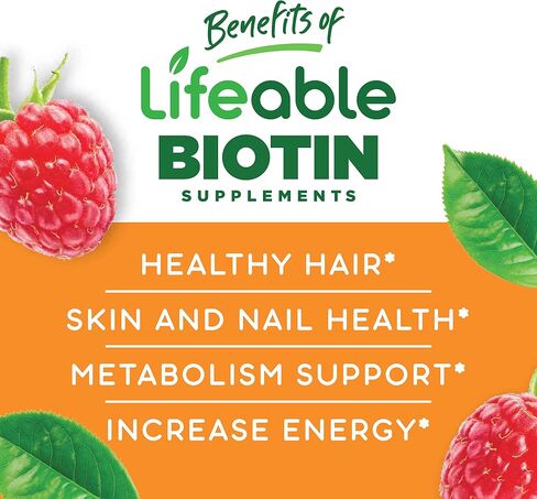 Lifeable Sugar Free Biotin Gummies for Kids – 5000mcg – Great Tasting Natural Flavor Supplement Vitamins – Vegetarian GMO-free Chewable – for Hair, Skin and Nails Support – for Children – 90 Gummies in Saudi Arabia
