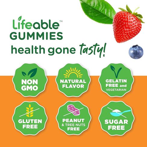 Lifeable Sugar Free Biotin Gummies for Kids – 5000mcg – Great Tasting Natural Flavor Supplement Vitamins – Vegetarian GMO-free Chewable – for Hair, Skin and Nails Support – for Children – 90 Gummies in Saudi Arabia