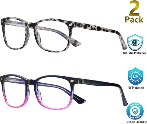 DUCO نظارات الضوء الأزرق نظارات ألعاب الكمبيوتر للنساء والرجال نظارات بلو راي بإطار مربع 5201S in Kuwait