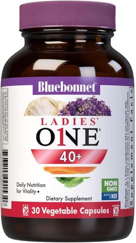 Bluebonnet Nutrition Ladies’ ONE 40+ Whole Food-Bed Multiple, Women Multivitamin for Women 40+, Soy-Free, Non-GMO, Gluten Free, 30 Vegetable Capsules, 30 Servings in Saudi Arabia