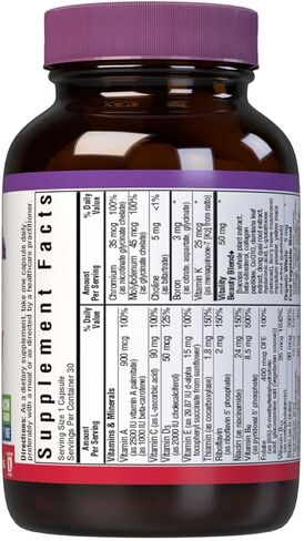 Bluebonnet Nutrition Ladies’ ONE 40+ Whole Food-Bed Multiple, Women Multivitamin for Women 40+, Soy-Free, Non-GMO, Gluten Free, 30 Vegetable Capsules, 30 Servings in Saudi Arabia