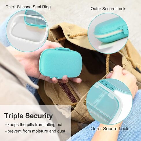 علبة حبوب منع الحمل للسفر مكونة من 8 أقسام للفيتامينات والأدوية وزيت السمك/المكملات الغذائية (كاكي) in Kuwait