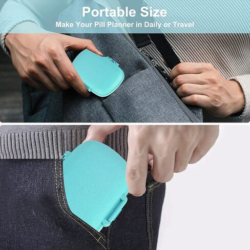 علبة حبوب منع الحمل للسفر مكونة من 8 أقسام للفيتامينات والأدوية وزيت السمك/المكملات الغذائية (كاكي) in Kuwait