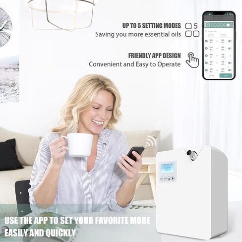 Smart Air Diffuser with Intelligent Cold Air Technology,Waterless Aromatherapy Dispenser Silent,Smart Scent Air Machine for Essential Oils Large Room,Office,Spa Room in Saudi Arabia