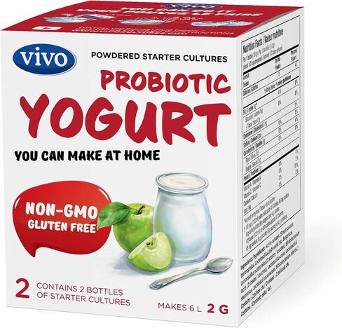 VIVO Probiotic Yogurt Starter/Natural (5 Boxes. 10 Bottles) Makes up to 30 quarts of Yogurt. in Saudi Arabia
