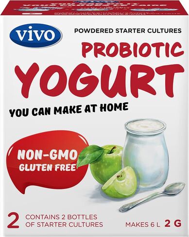 VIVO Probiotic Yogurt Starter/Natural (5 Boxes. 10 Bottles) Makes up to 30 quarts of Yogurt. in Saudi Arabia