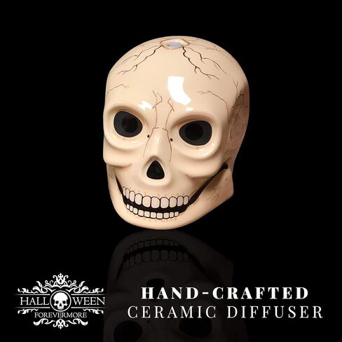 موزع روائح الزيوت العطرية من السيراميك للهالوين إلى الأبد | يوم الموتى تصميم جمجمة السكر | إعدادات إضاءة قابلة للتعديل | مرطب شخصي صامت للزيوت العطرية in Kuwait