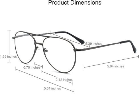 نظارات قراءة بإطار معدني من EYE ZOOM طراز Aviator مع مفصلات زنبركية للرجال والنساء in Kuwait