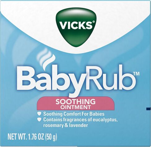 Vicks BabyRub، مرهم فرك الصدر المهدئ غير الطبي مع الأوكالبتوس وإكليل الجبل واللافندر لتهدئة الطفل وتهدئته واسترخائه، للأطفال من عمر 3 أشهر، + 1.76 أونصة in Saudi Arabia
