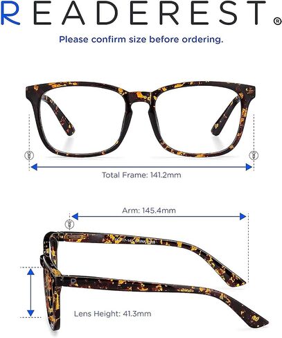 Readerest Blue Light Blocking Reading Glasses (Black, 0.25 Magnification) Computer Reading Glasses With Thin Reflective Lens, Anti Glare & Eye Strain, UV Protection, Glasses for Men & Women in Kuwait