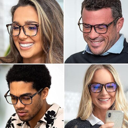 Readerest Blue Light Blocking Reading Glasses (Black, 0.25 Magnification) Computer Reading Glasses With Thin Reflective Lens, Anti Glare & Eye Strain, UV Protection, Glasses for Men & Women in Kuwait