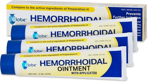Hemorrhoidal Pain Relief Ointment 2 oz (56g) Per Tube Hemorrhoid Treatment for Fast Acting Itch, Swelling, and Maximum Strength Pain Relief (3 Pack) in Saudi Arabia