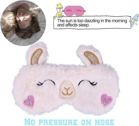 قناع نوم لطيف الألبكة من ULIFEMALL ، غطاء عيون ناعم منفوش مخملي مضحك الجدة الحيوان النوم قناع العين غطاء العين للأطفال البنات الأولاد النساء الرجال ليلة القيلولة السفر التأمل in Kuwait