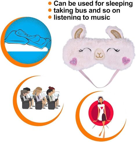 قناع نوم لطيف الألبكة من ULIFEMALL ، غطاء عيون ناعم منفوش مخملي مضحك الجدة الحيوان النوم قناع العين غطاء العين للأطفال البنات الأولاد النساء الرجال ليلة القيلولة السفر التأمل in Kuwait
