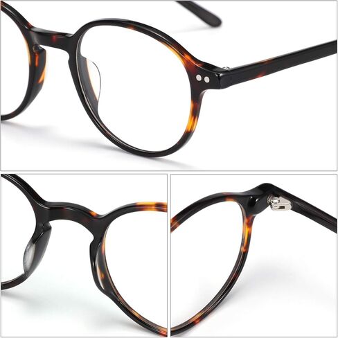 نظارات ZENOTTIC صغيرة مستديرة زرقاء اللون تحجب الضوء، نظارات كمبيوتر مصنوعة يدويًا بإطار من الأسيتات، نظارات كلاسيكية مضادة لإجهاد العين in Kuwait