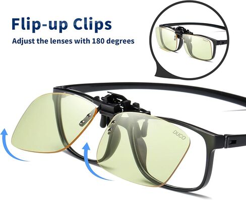 DUCO Clip-on Blue Light Blocking Computer Glasses Unisex Anti Blue Ray UV Blocking Glasses 8012 in Kuwait