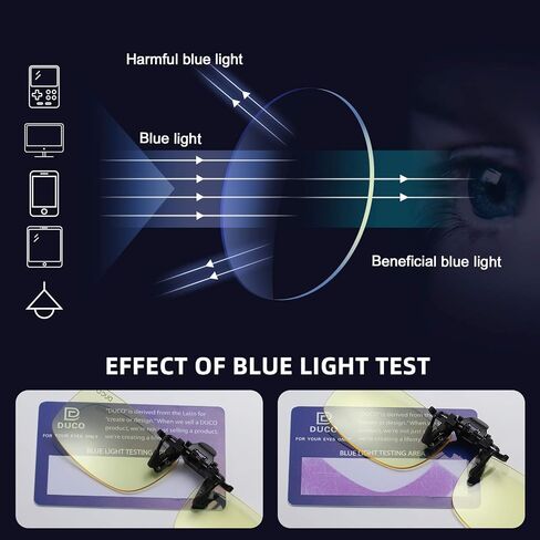 DUCO Clip-on Blue Light Blocking Computer Glasses Unisex Anti Blue Ray UV Blocking Glasses 8012 in Kuwait