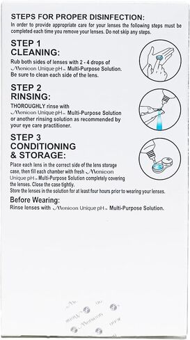 Menicon Unique pH Multi-Purpose Saline Solution Travel Pack 2.5 Oz and DMV Scleral Cup Large Contact Lens Handler - Remover, Inserter - Bundle of 2 Items in Kuwait