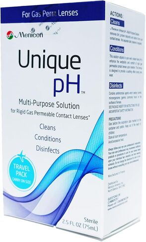 Menicon Unique pH Multi-Purpose Saline Solution Travel Pack 2.5 Oz and DMV Scleral Cup Large Contact Lens Handler - Remover, Inserter - Bundle of 2 Items in Kuwait