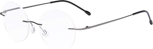 Eyekepper نظارات قراءة بدون إطار للنساء - قارئات دائرية بدون إطار للرجال جونميتال +2.00 in Kuwait