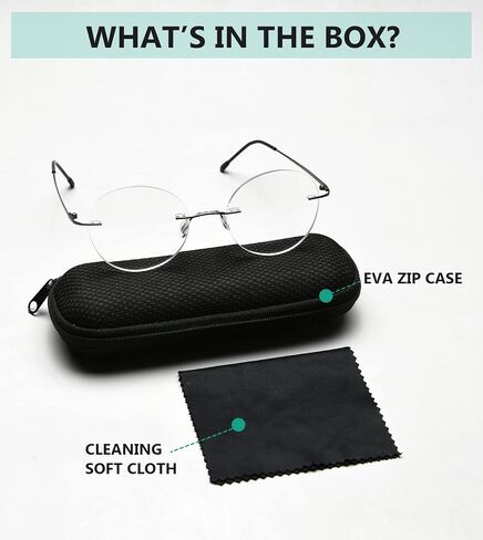 Eyekepper نظارات قراءة بدون إطار للنساء - قارئات دائرية بدون إطار للرجال جونميتال +2.00 in Kuwait