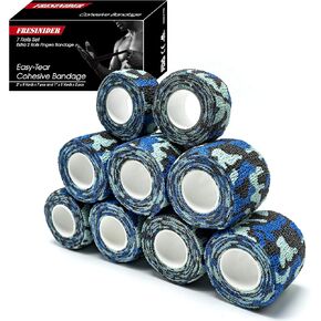 FRESINIDER 16 Rolls Self Adhesive Wrap Athletic Tape Gauze,Medical Bandage,Breathable Elastic Cohesive Bandage for Sports Injury & Pet (Camo) in Saudi Arabia