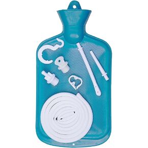 Enema Bag Kit 2 Quart Enema Bag with 5ft Long Hose, Multi-Size Tips and Controllable Water Flow Clamp for Colon Cleanse Enemas (Blue)