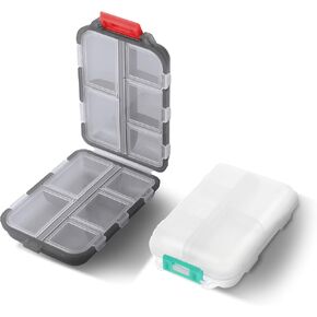 WLLHYF 2PCS Travel Pill Organizer Small Daily Pill Case Pill Moisture Proof Container Holder 10 Compartments Medicine Box Vitamin Container for Different Medicines in Saudi Arabia
