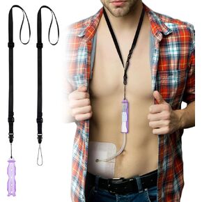 Peritoneal Dialysis Catheter Holder for Baxter with Adjustable PD Catheter Lanyards, Peritoneal Dialysis Accessories for Shower Protection & Easily Take Off (Black)