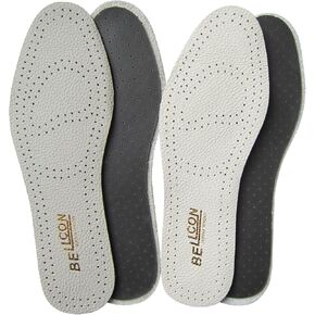 Bellcon Leather Insoles for Women Thin Shoes Liners Leather Replacement Comfort Cushion Soles for Odor Eaters Thin Shoes Inserts for Boots, 2 Pairs/Womens 5-5.5 M US in Saudi Arabia