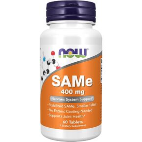 NOW Supplements, SAMe (S-Adenosyl-L-Methionine) 400 mg, Nervous System Support*, 30 Tablets