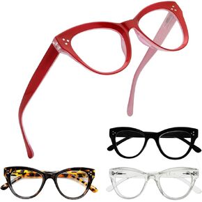 Eyekepper 4-pack Cateye Design Glasses Oversized Eyeglasses for Women