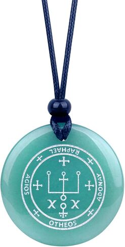 Archangel Raphael Pendant - Protection Necklace - Miraculous Medal for Men and Women - Genuine Gemstone Medallions - Spiritual Energy Amulet - High Frequency Crystal Pendant - Saint Raphael Sigil in Saudi Arabia