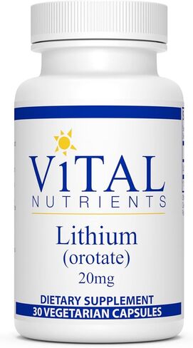 Vital Nutrients Lithium Orotate | Vegan Lithium Supplements for Memory, State of Mind, and Behavioral Health* | 20mg | Gluten, Dairy, Soy Free | 90 Capsules in Saudi Arabia