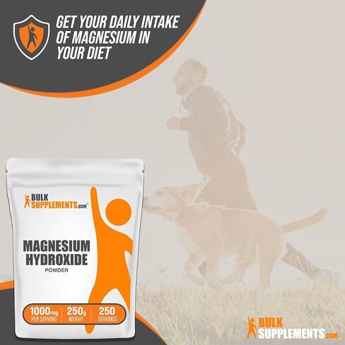 BulkSupplements.com Magnesium Hydroxide Powder - Food Grade Magnesium Hydroxide, Magnesium Hydroxide Supplement - 1000mg (410mg of Magnesium) per Serving, 500g (1.1 lbs) (Pack of 1) in Saudi Arabia