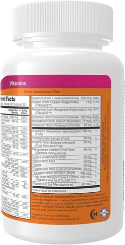 NOW Supplements، فيتامينات Eve™ النسائية المتعددة مع التوت البري وحمض ألفا ليبويك ومرافق الإنزيم Q10، بالإضافة إلى الفواكه الفائقة - الرمان والأكاي والمانغوستين، 180 قرصًا in Saudi Arabia