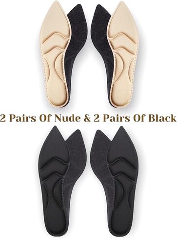 CB 2-Pairs 5D Sponge Insoles Shoe Inserts Liners Cushion Breathable Absorption Arch Pain Barefoot Support Heel Pain Relief Fit Women 5-8.5, Men 4-7, Nude in Saudi Arabia