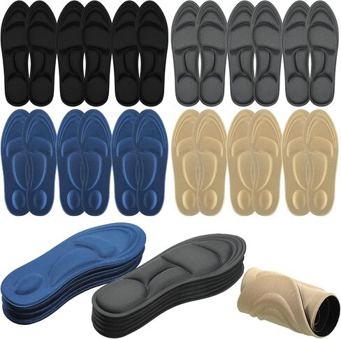 24 Pairs 3D Memory Foam Shoe Inserts for Men Women Arch Support Insoles Sponge Shoe Insoles Breathable Innersoles for Massaging, Arch Pain and Foot Pain Relieve in Saudi Arabia