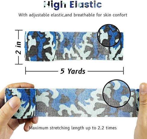 FRESINIDER 16 Rolls Self Adhesive Wrap Athletic Tape Gauze,Medical Bandage,Breathable Elastic Cohesive Bandage for Sports Injury & Pet (Camo) in Saudi Arabia