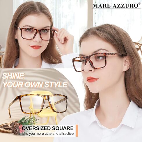 MARE AZZURO Oversized Reading Glasses Women Large Head Readers 1.0 1.25 1.5 1.75 2.0 2.25 2.5 2.75 3.0 3.5 4.0 5.0 6.0 in Kuwait