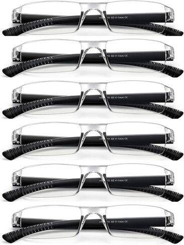 نظارات القراءة AMZBSR للنساء والرجال، بدون إطار نظارات زرقاء تحجب الضوء الأزرق، نظارات مستطيلة أنيقة in Kuwait