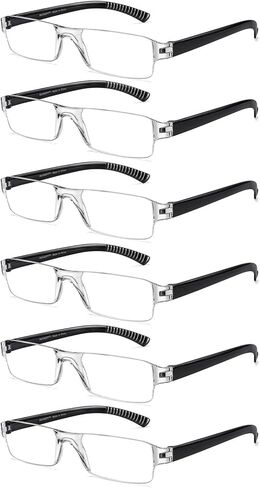 نظارات القراءة AMZBSR للنساء والرجال، بدون إطار نظارات زرقاء تحجب الضوء الأزرق، نظارات مستطيلة أنيقة in Kuwait