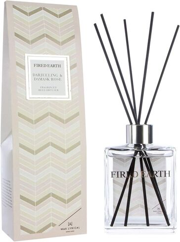 Wax Lyrical Fired Earth Large Ceramic Candle, Darjeeling & Damask Rose, Up to 35 Hour Burn time in Saudi Arabia