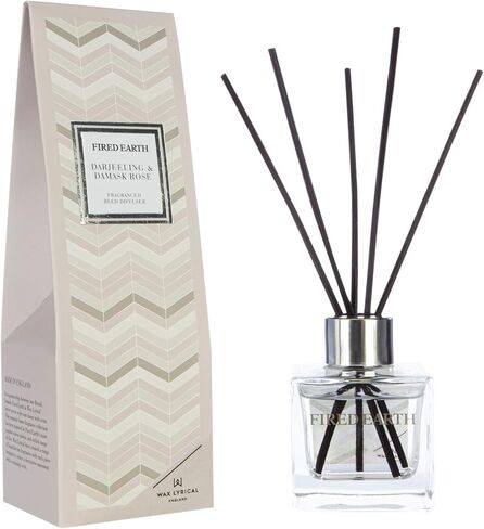 Wax Lyrical Fired Earth Large Ceramic Candle, Darjeeling & Damask Rose, Up to 35 Hour Burn time in Saudi Arabia