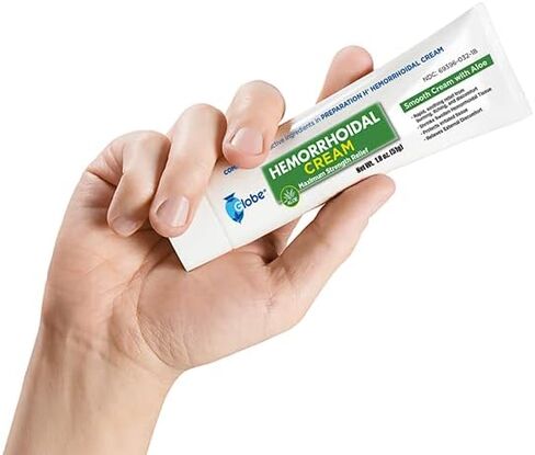 Globe (2 Pack) Hemorrhoid Cream, Relief with Aloe, (1.8 Ounce Tube) Relief from Hemorrhoids, Piles, Itching, Burning, Discomfort, & More in Saudi Arabia