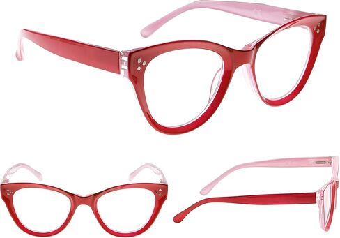 Gr8Sight 4-Pack Ladies Oversize Reading Glasses Cateye Design Readers Eyeglasses For Women in Kuwait