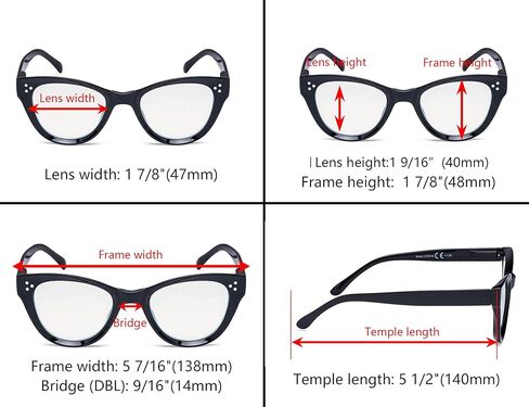 Gr8Sight 4-Pack Ladies Oversize Reading Glasses Cateye Design Readers Eyeglasses For Women in Kuwait