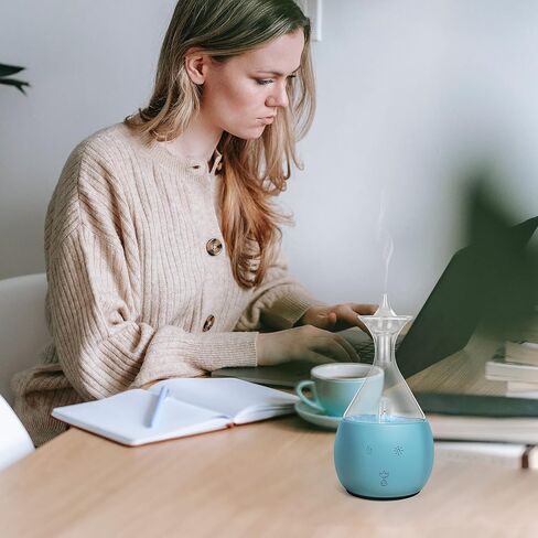 Pure Essential Oil Nebulizing Diffuser Made of Wood and Glass. Waterless Oil Diffuser, No Heat, No Plastic Oil Contact, Classic Decorative Aromatherapy Vaporizer for Home or Healthcare Practice. in Saudi Arabia